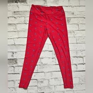 LuLaRoe Red Polka Dot Leggings Tall Curvy Buttery Soft Lounge Pants